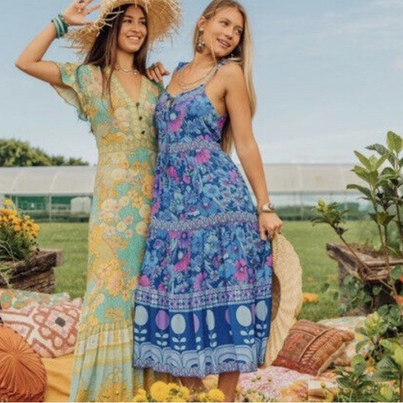 Nine Lives Bazaar Fleur Dress in Lapis - Picture 2 of 9